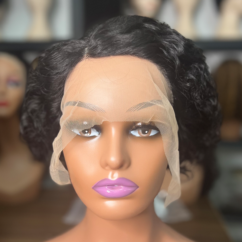 T Part 100% Human Hair Pixie Wigs SHort Sidepiece Wigs for Wholesale