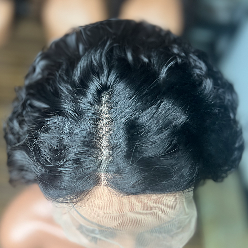 T Part 100% Human Hair Pixie Wigs SHort Sidepiece Wigs for Wholesale