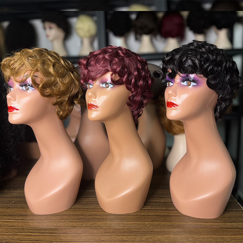 Short Pixie Curl 13x1Lace Remy Human Hair Wig Perruque Pixie Cut Lace Front Wigs Brazilian